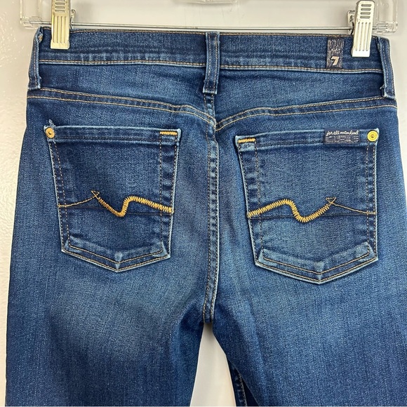 7 for All Mankind Skinny Blue Ankle Denim Jeans Size 25 - Picture 6 of 9